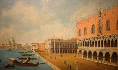 Tableaux et dessins Tableaux XIXe siècle - Venise, le bassin de Saint-Marc - Maître vénitien du 19e siècle